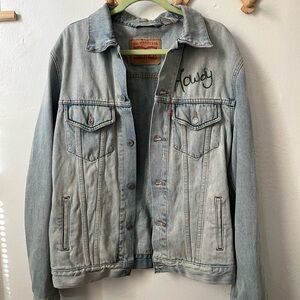 Embroidered Levi's Light Blue Denim Jacket